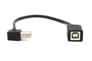 Câble USB 2.0 SYSTEM-S 20 cm Type B mâle vers femelle adaptateur coudé droit en noir