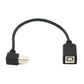 SYSTEM-S USB 2.0 Kabel 20 cm Typ B Stecker zu Buchse Right Angled Winkel Adapter in Schwarz