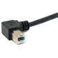 SYSTEM-S USB 2.0 Kabel 20 cm Typ B Stecker zu Buchse Right Angled Winkel Adapter in Schwarz