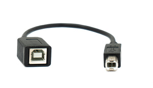 SYSTEM-S USB 2.0 cable 20 cm type B male to female adapter in black