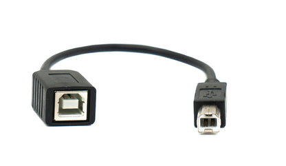 SYSTEM-S USB 2.0 Kabel 20 cm Typ B Stecker zu Buchse Adapter in Schwarz