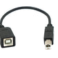 SYSTEM-S USB 2.0 Kabel 20 cm Typ B Stecker zu Buchse Adapter in Schwarz