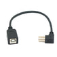 SYSTEM-S USB 2.0 Kabel 20 cm Typ B Stecker zu Buchse Up Angled Winkel in Schwarz