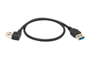 SYSTEM-S USB 3.0 Kabel 40 cm Typ A Stecker zu Stecker Right Angled Winkel 5 Gbit/s Adapter Schwarz