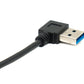 SYSTEM-S USB 3.0 Kabel 40 cm Typ A Stecker zu Stecker Right Angled Winkel 5 Gbit/s Adapter Schwarz