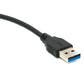 SYSTEM-S USB 3.0 Kabel 40 cm Typ A Stecker zu Stecker Down Angled Winkel 5 Gbit/s Schwarz