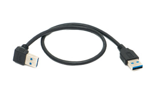 SYSTEM-S USB 3.0 Kabel 40 cm Typ A Stecker zu Stecker Up Angled Winkel 5 Gbit/s Adapter Schwarz