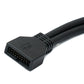 SYSTEM-S USB 3.0 Kabel 25 cm 19 Pin Stecker zu 20 Pin Buchse Motherboard Down Angled Winkel 5 Gbit/s 100W