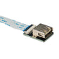 SYSTEM-S USB 3.1 Kabel 15 cm Typ C Stecker zu 3.0 A Buchse Flach FPC Adapter 5 Gbit/s 100W