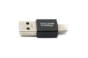 Adaptateur SYSTEM-S USB 3.0 type A mâle vers 3.1 C mâle câble unidirectionnel 10 Gbit/s 100W