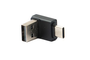 Adaptateur SYSTEM-S USB 3.0 type A mâle vers 3.1 C mâle, câble coudé unidirectionnel vers le bas, 10 Gbit/s, 100 W