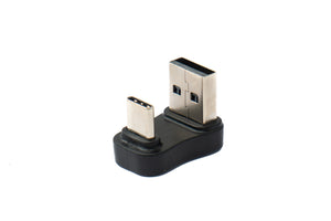 Adaptateur SYSTEM-S USB 3.0 type A mâle vers 3.1 C mâle unidirectionnel 180° U tournant vers le haut câble coudé 10 Gbit/s 100W