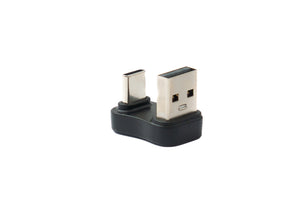 Adaptateur SYSTEM-S USB 3.0 type A mâle vers 3.1 C mâle unidirectionnel 180° U tournant vers le haut câble coudé 10 Gbit/s 100W