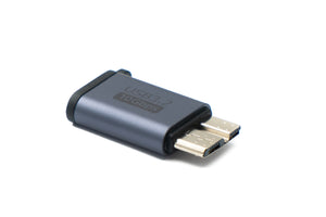 SYSTEM-S USB 3.1 Adapter Typ C Buchse zu 3.0 Micro B Stecker unidirektional Kabel 5 Gbit/s 100W