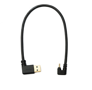 SYSTEM-S USB 3.1 cable 30 cm Type C male to 3.0 A male 180° U turn angle left angled adapter 5 Gbit/s 100W