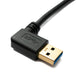 SYSTEM-S USB 3.1 Kabel 30 cm Typ C Stecker zu 3.0 A Stecker 180° U Turn Winkel links gewinkelt Adapter 5 Gbit/s 100W