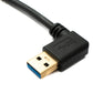 SYSTEM-S USB 3.1 Kabel 30 cm Typ C Stecker zu 3.0 A Stecker 180° U Turn Winkel rechts gewinkelt Adapter 5 Gbit/s 100W