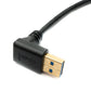 SYSTEM-S USB 3.1 Kabel 30 cm Typ C Stecker zu 3.0 A Stecker 180° U Turn Winkel aufwärts gewinkelt Adapter 5 Gbit/s 100W