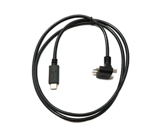 SYSTEM-S USB 3.0 Kabel 100 cm Micro B Stecker zu 3.1 Typ C Stecker Winkel Up Angled Panel Mount Schraube