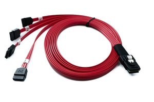 SYSTEM-S SFF-8087 Cable 100 cm Mini SAS 36 Pin to 4x SATA 7 Pin Adapter for RAID Hard Drive Motherboard