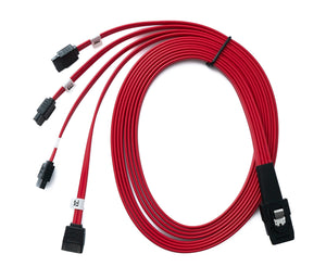 SYSTEM-S SFF-8087 Cable 100 cm Mini SAS 36 Pin to 4x SATA 7 Pin Adapter for RAID Hard Drive Motherboard