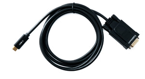 SYSTEM-S VGA Kabel 180 cm Stecker zu USB 3.1 Typ C Stecker Panel Mount Schraube DSub 15pin Adapter