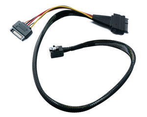 Câble SYSTEM-S SFF-8643 100 cm Mini SAS HD vers U.2 SFF-8639 Adaptateur NVMe pour disque dur SSD carte mère