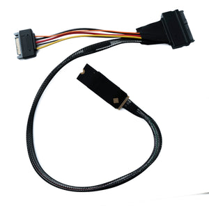 SYSTEM-S M.2 Kabel 100 cm M-Key zu U.2 SFF-8639 NVMe Adapter für SSD Festplatte Motherboard