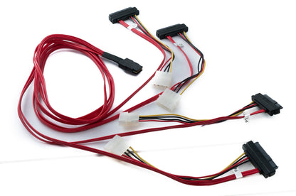 SYSTEM-S SFF-8087 Kabel 100 cm Mini SAS 36 Pin zu 4x SAS 29 Pin SFF-8482 Adapter für RAID Festplatte Motherboard