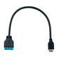 SYSTEM-S USB 3.1 Kabel 50 cm Typ E Stecker zu 19 Pin Stecker Motherboard Adapter in Schwarz