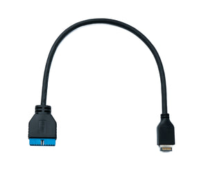 Câble SYSTEM-S USB 3.1 50 cm type E mâle vers adaptateur carte mère 19 broches mâle en noir