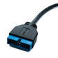 SYSTEM-S USB 3.1 Kabel 50 cm Typ E Stecker zu 19 Pin Stecker Motherboard Adapter in Schwarz