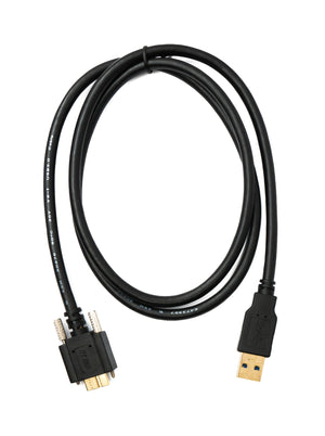 SYSTEM-S USB 3.0 Kabel 100 cm Micro B Stecker zu 3.0 Typ A Stecker Panel Mount Schraube Adapter 5 Gbit/s 100W