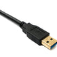 SYSTEM-S USB 3.0 Kabel 100 cm Micro B Stecker zu 3.0 Typ A Stecker Panel Mount Schraube Adapter 5 Gbit/s 100W