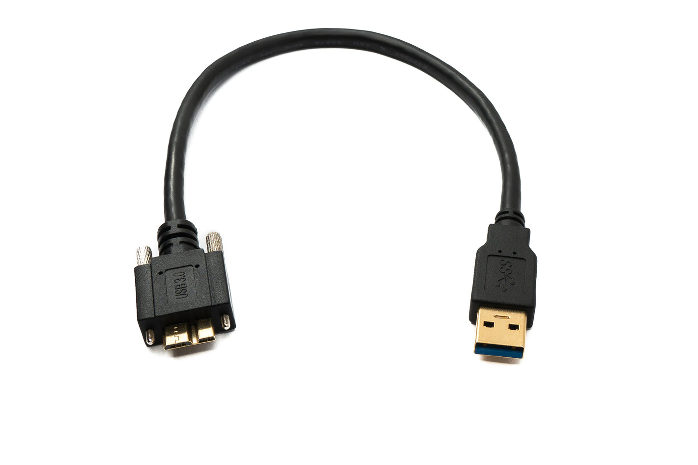 SYSTEM-S USB 3.0 Kabel 30 cm Micro B Stecker zu 3.0 Typ A Stecker Panel Mount Schraube Adapter 5 Gbit/s 100W