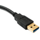 SYSTEM-S USB 3.0 Kabel 30 cm Micro B Stecker zu 3.0 Typ A Stecker Panel Mount Schraube Adapter 5 Gbit/s 100W