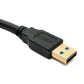 SYSTEM-S USB 3.0 Kabel 5 m Micro B Stecker zu 3.0 Typ A Stecker Panel Mount Schraube 5 Gbit/s 100W