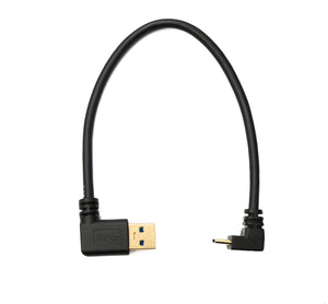 SYSTEM-S USB 3.1 cable 20 cm Type C male to 3.0 A male upwards downwards left angled adapter 5 Gbit/s 100W