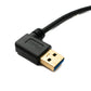 SYSTEM-S USB 3.1 cable 20 cm Type C male to 3.0 A male upwards downwards left angled adapter 5 Gbit/s 100W