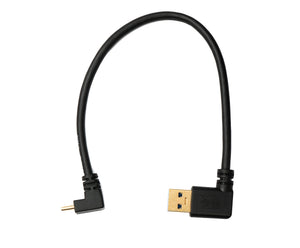 SYSTEM-S USB 3.1 cable 20 cm Type C male to 3.0 A male upwards downwards right angled adapter 5 Gbit/s 100W