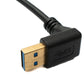 SYSTEM-S USB 3.1 cable 20 cm Type C male to 3.0 A male downwards upwards angled adapter 5 Gbit/s 100W