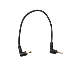 SYSTEM-S Audio Klinke Kabel 20 cm 3,5 mm 4 polig Stecker zu 3 polig Stecker Left Right Angled Winkel AUX Adapter