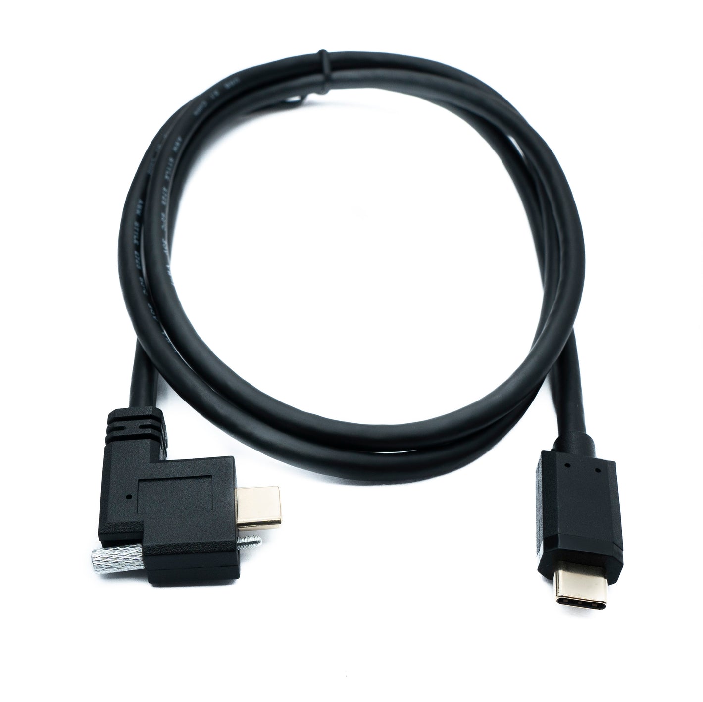 SYSTEM-S USB 3.1 Gen 2 Kabel 100 cm Typ C Stecker zu Stecker Double Screw Winkel Left Right 10 Gbit/s