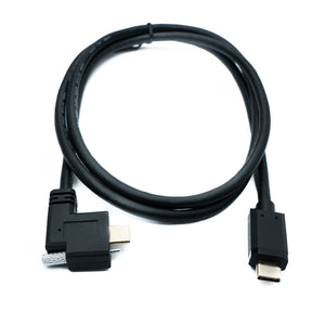 SYSTEM-S USB 3.1 Gen 2 Kabel 100 cm Typ C Stecker zu Stecker Double Screw Winkel Left Right 10 Gbit/s