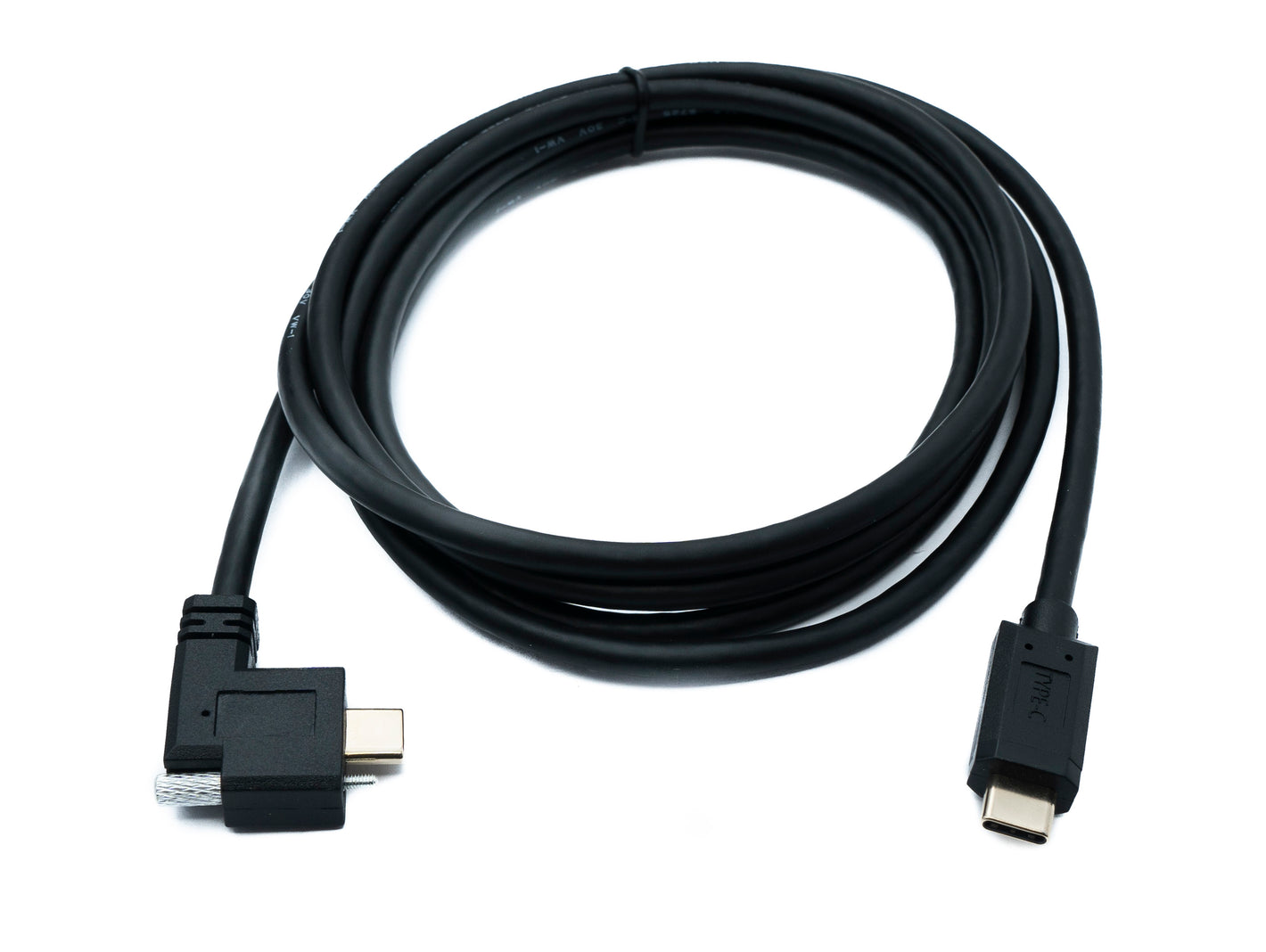 SYSTEM-S USB 3.1 Gen 2 Kabel 200 cm Typ C Stecker zu Stecker Double Screw Winkel Left Right 10 Gbit/s