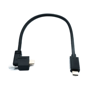 SYSTEM-S USB 3.1 Gen 2 Kabel 30 cm Typ C Stecker zu Stecker Double Screw Winkel Left Right 10 Gbit/s