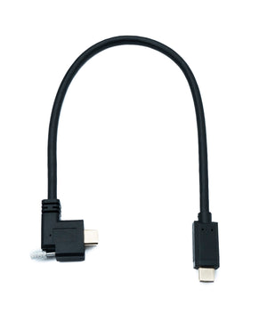 SYSTEM-S USB 3.1 Gen 2 Kabel 30 cm Typ C Stecker zu Stecker Double Screw Winkel Left Right 10 Gbit/s