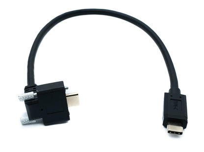 SYSTEM-S USB 3.1 Gen 2 Kabel 30 cm Typ C Stecker zu Stecker Double Screw Winkel Up Down 10 Gbit/s