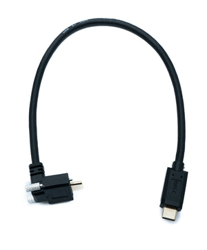 SYSTEM-S USB 3.1 Gen 2 Kabel 30 cm Typ C Stecker zu Stecker Double Screw Winkel Up Down 10 Gbit/s