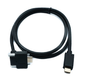 SYSTEM-S USB 3.1 Gen 2 Kabel 100 cm Typ C Stecker zu Stecker Double Screw Winkel Up Down 10 Gbit/s